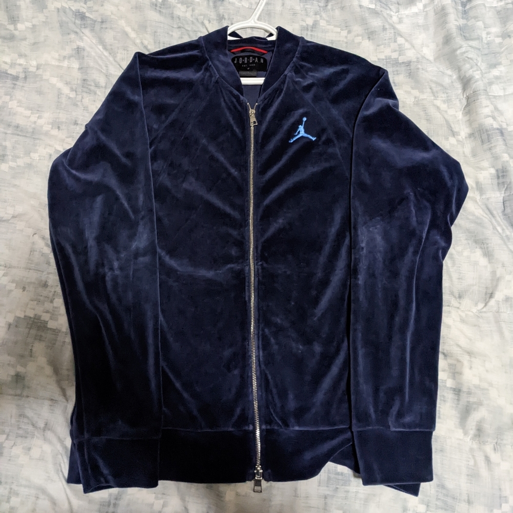 Blue Jordan Velour Zip Up Jacket Medium
